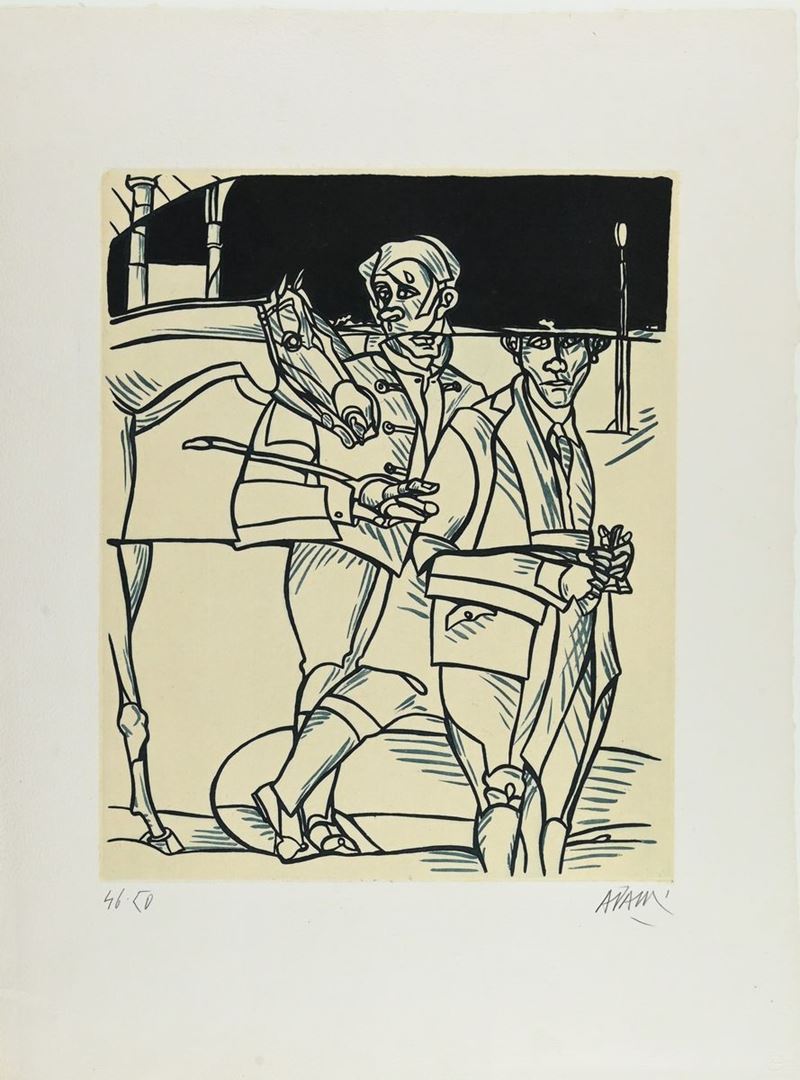 Valerio Adami - Figure con Cavallo