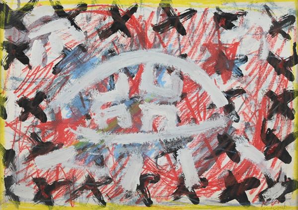 Giuliano Tomaino : Senza titolo  (1984)  - Tecnica mista su cartoncino - Asta Asta di Arte Moderna e Contemporanea - Fabiani Arte