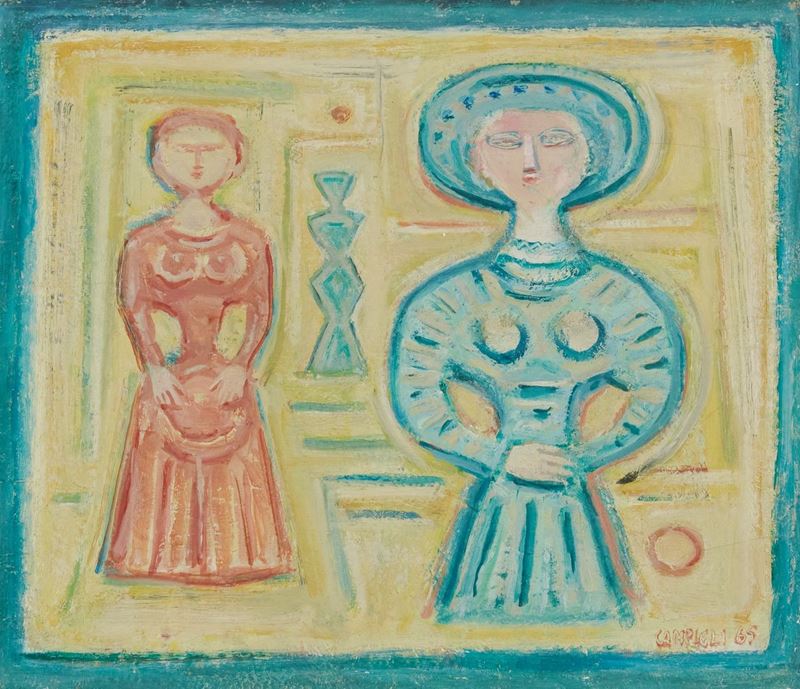 Massimo Campigli - Figure sul Fondo Giallo