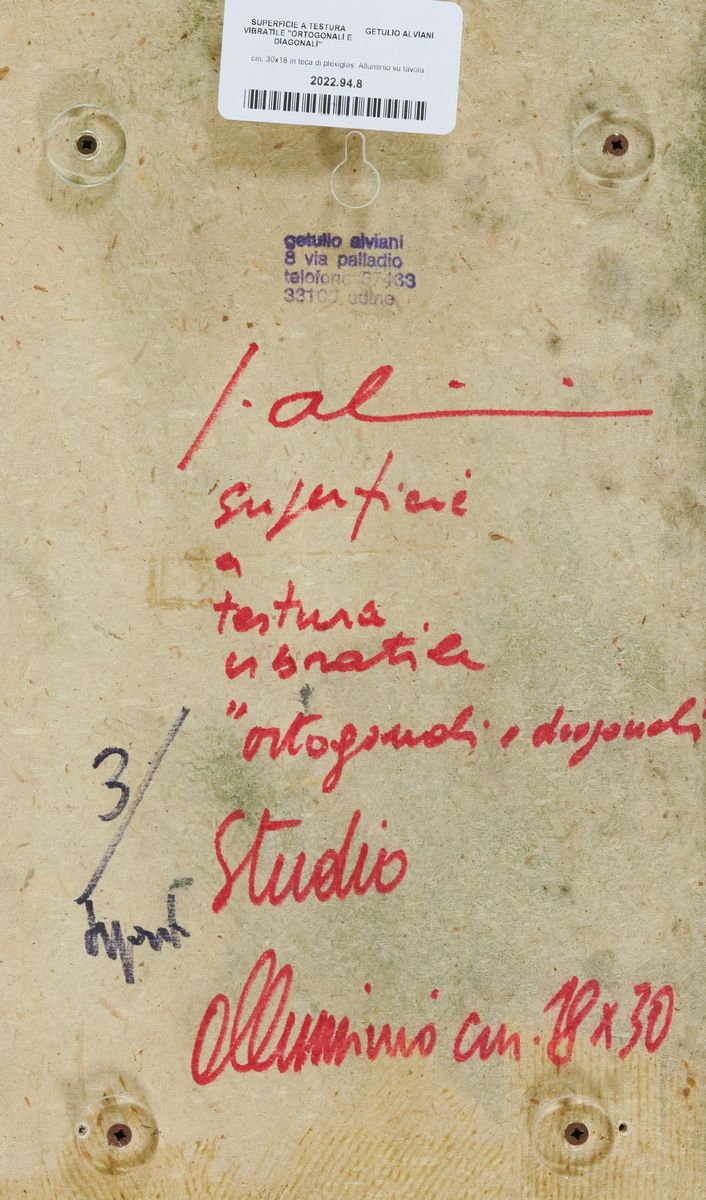 Getulio Alviani - Superficie a Testura Vibratile 'ortogonali e Diagonali'