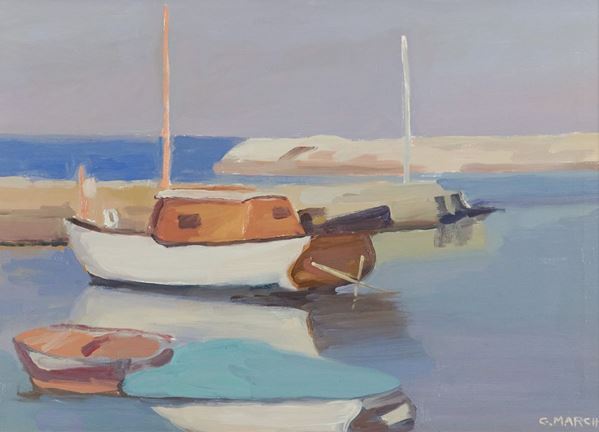 Giovanni March - Barche al porto