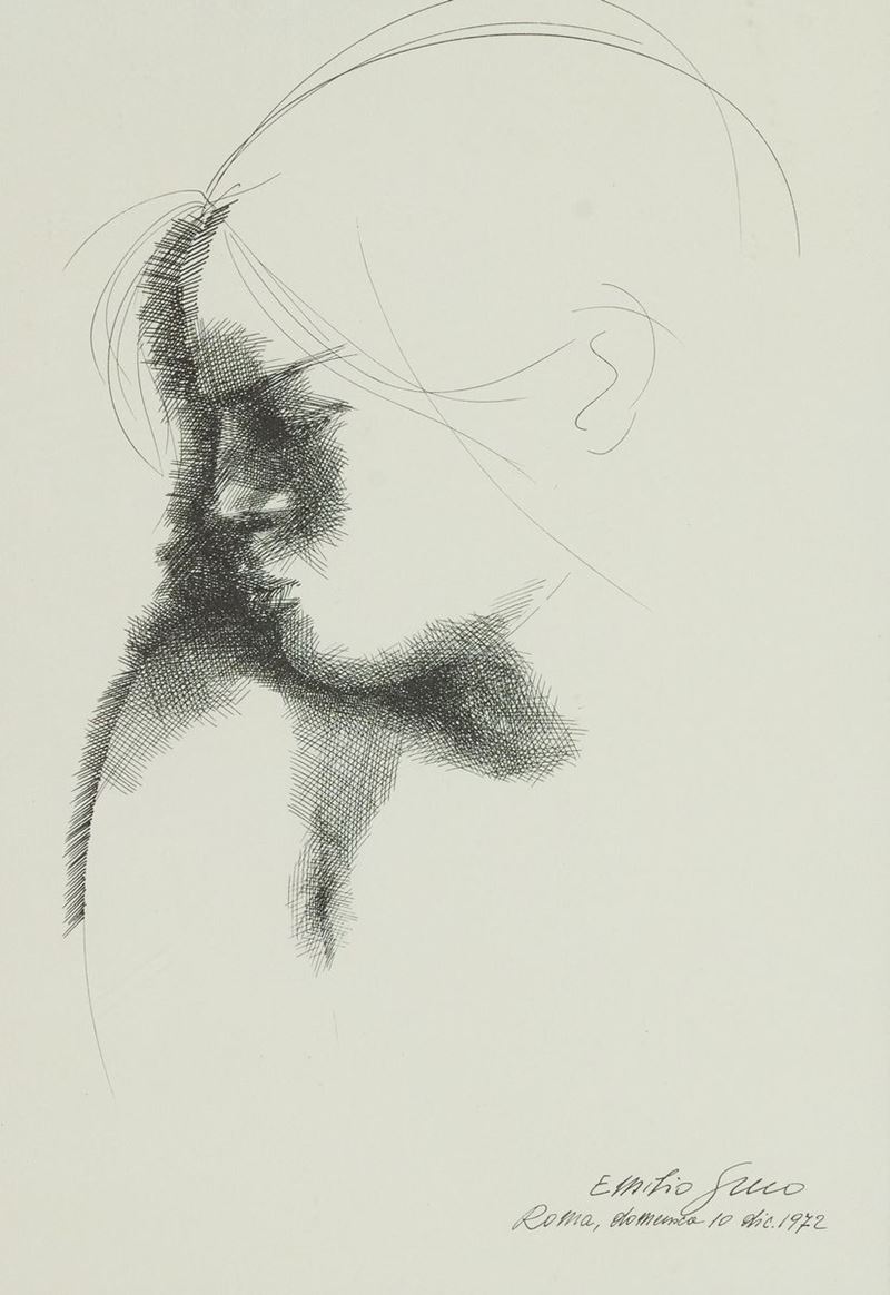 Emilio Greco - Volto - Acquaforte, 1972