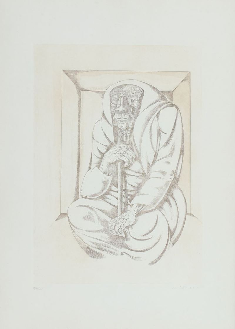 Giuseppe Migneco - Figura con Bastone