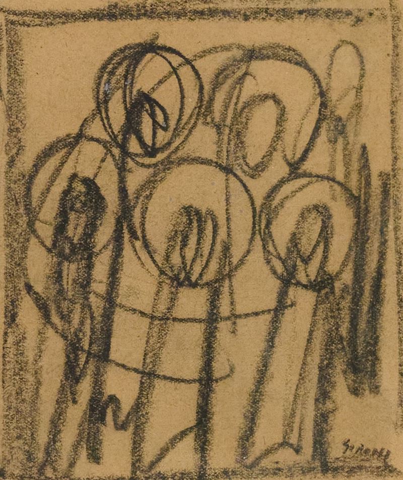 Mario Sironi - Studio per Illustrazione De 'le Laude' di Jacopone da Todi