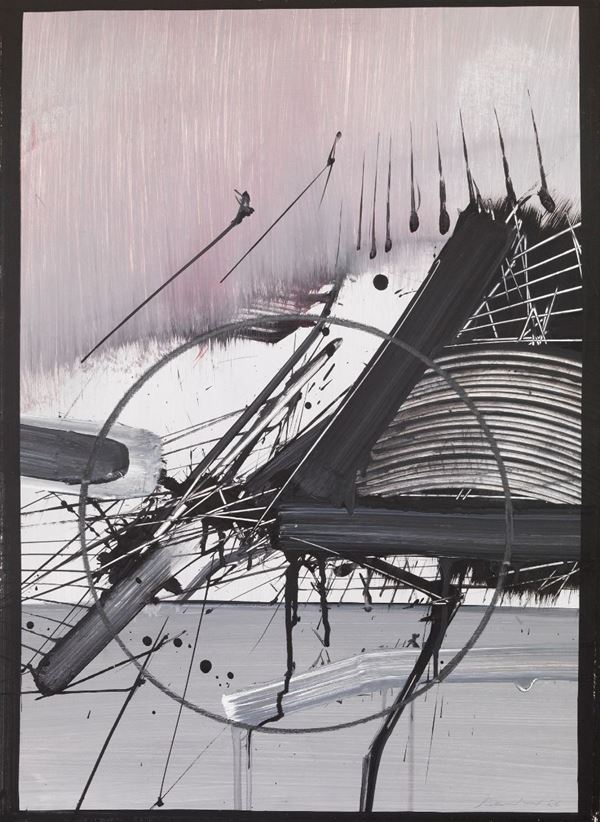Emilio Scanavino : Strutture  (1966)  - Olio su cartone - Asta Arte Moderna e Contemporanea  [..]