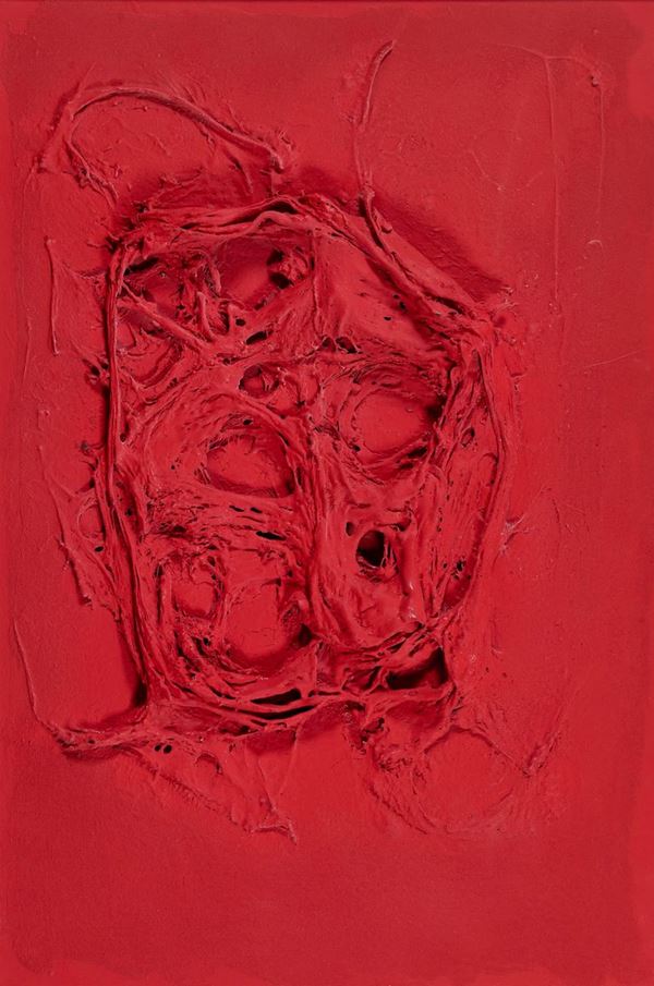 Bruno Caraceni : Combustione rossa  (1969)  - Tecnica mista su tela - Asta Asta  [..]
