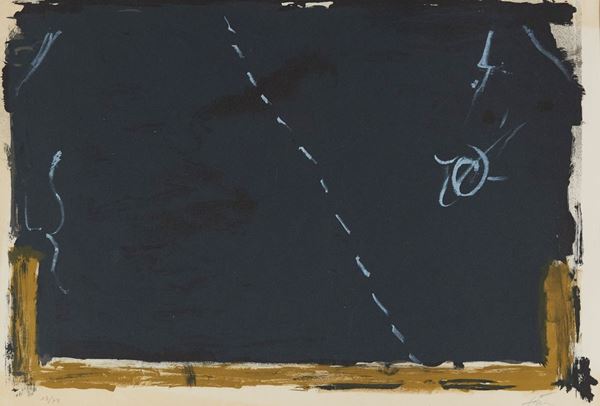 Antoni Tapies : Noir et ocre  (1967)  - Litografia a colori su carta - Asta Arte  [..]