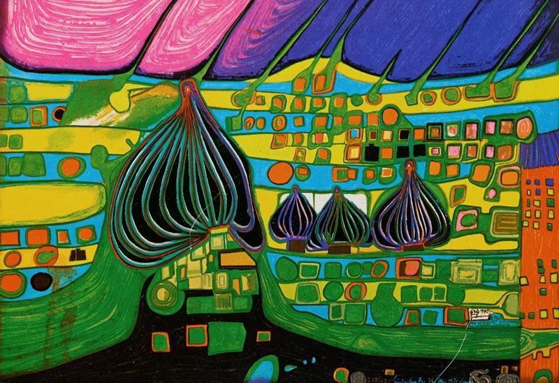 Friedensreich Hundertwasser - Regentag On Wawes Of Love