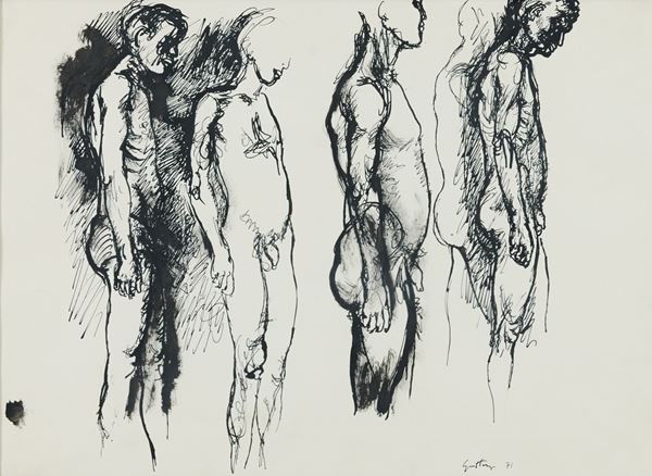 Renato Guttuso - Studio per nudi maschili