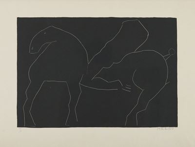 Cavaliere su Fondo Nero