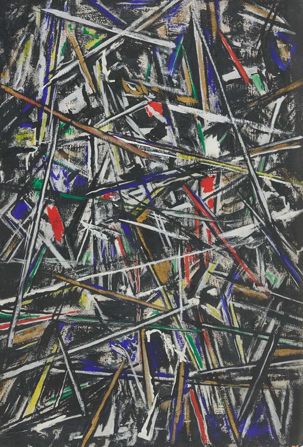 Fernando Melani : Senza Titolo  (1958)  - Tecnica mista su cartone - Asta Arte Moderna  [..]