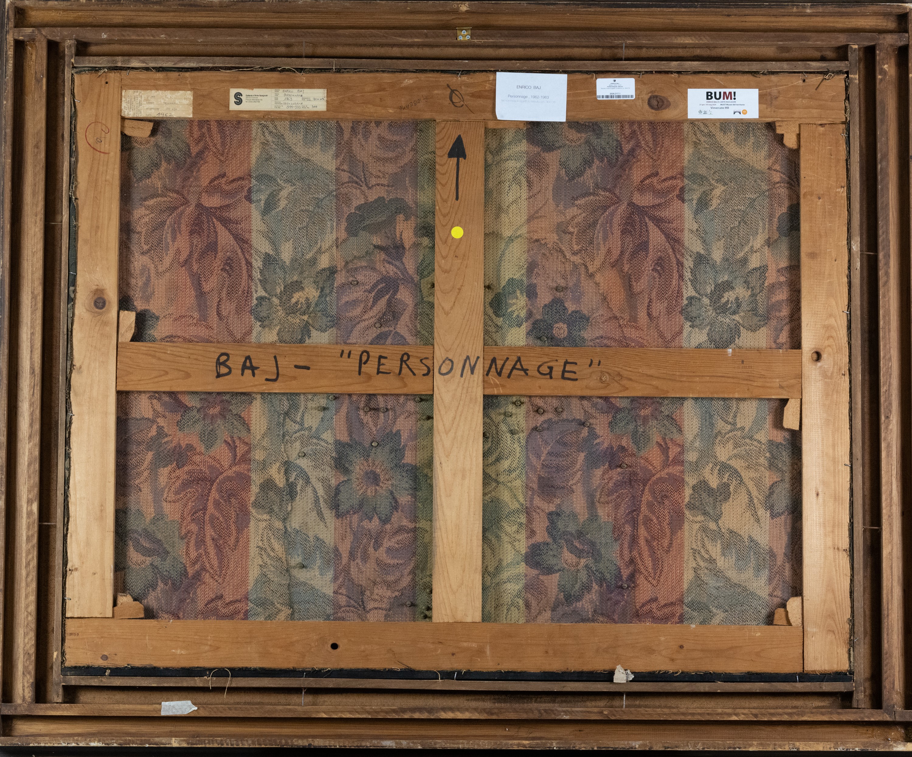 Enrico Baj - Personnage (tecnica mista e oggetti su tessuto)