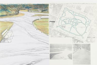 Christo e Jeanne-Claude, Wrapped Walk Ways, Project for St. Stephen's Green Park, Dublin (litogra...