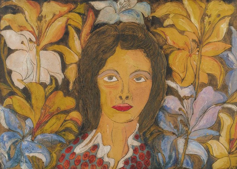Giuseppe Serafini - Donna con Fiori