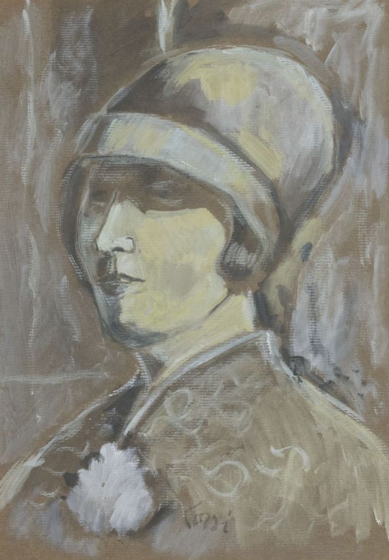 Carlo Corsi - Donna con Cappello