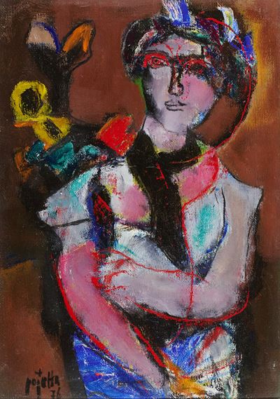 Figura - Donna con Sciarpa Nera