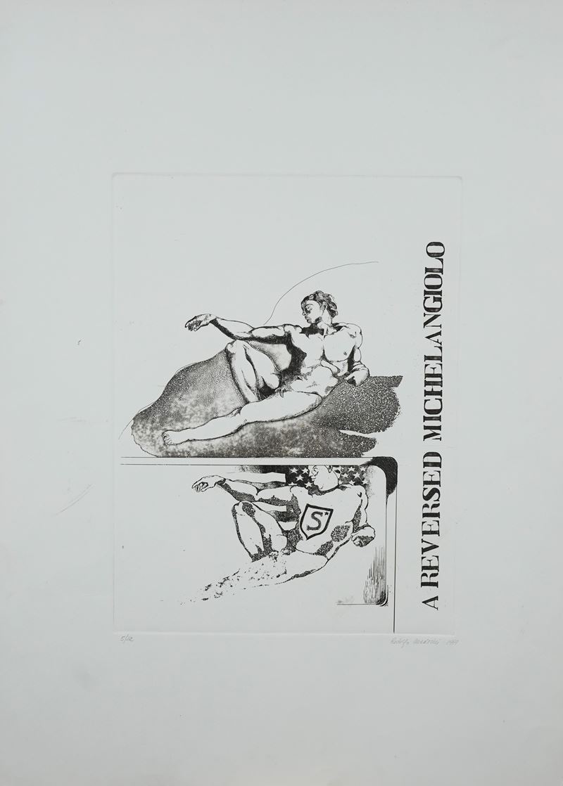 Rodolfo Martini - A Reversed Michelangiolo, acquaforte 1971