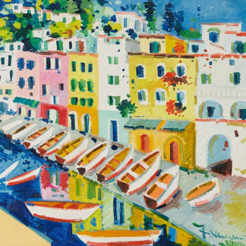 Paesaggio con barche