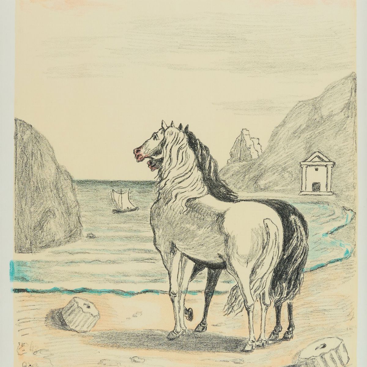 Giorgio De Chirico - Cavalli sulla Riva del Tirreno