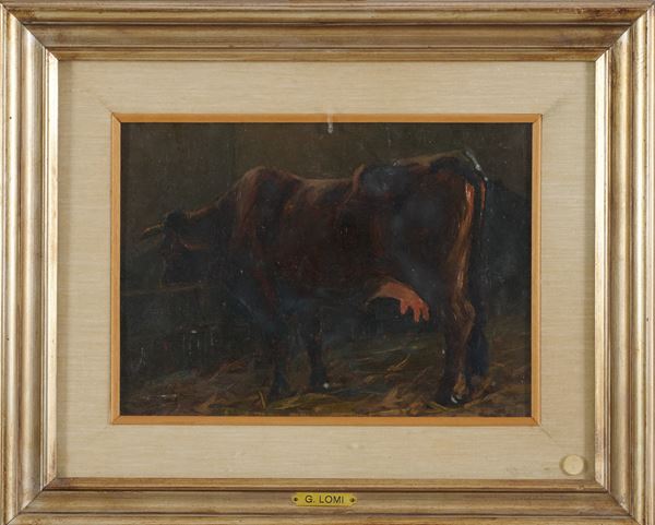 Giovanni Lomi - Mucche nella stalla