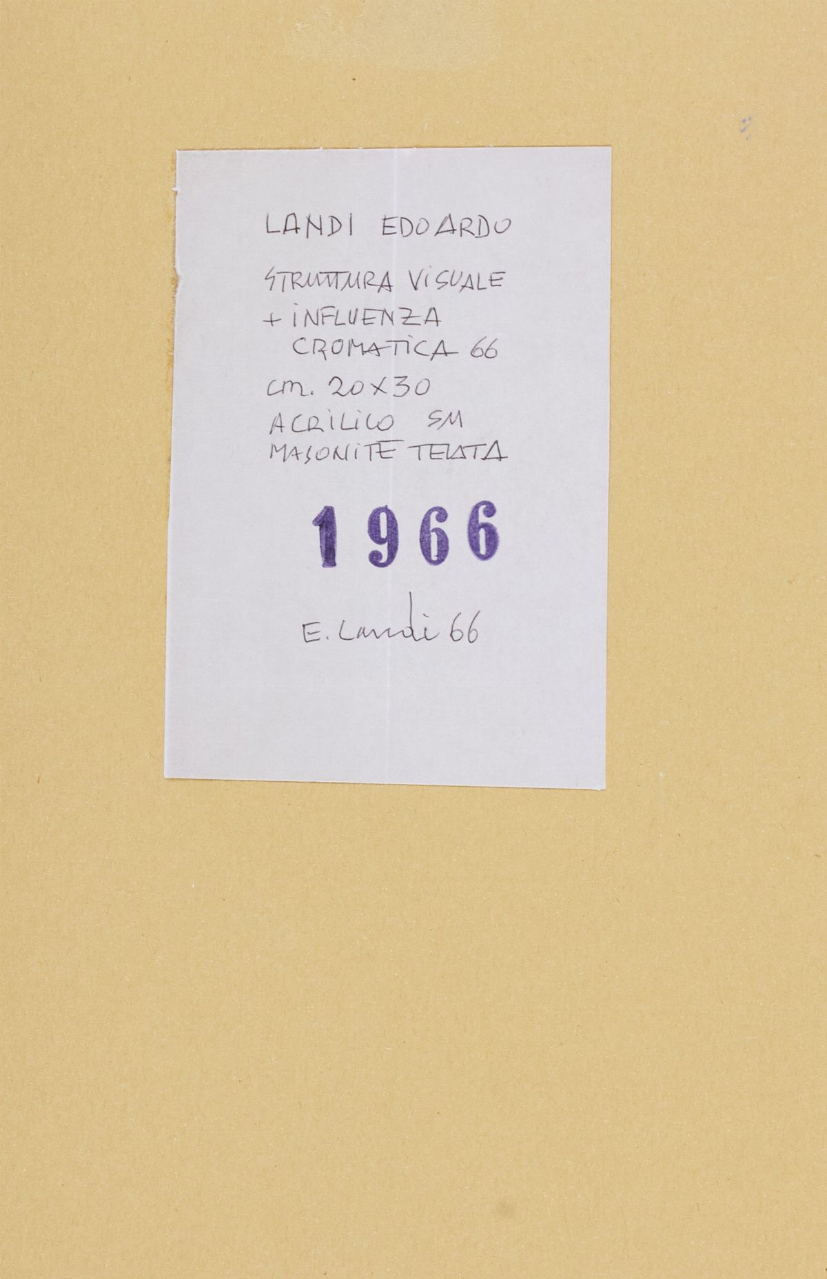 Edoardo Landi - Struttura Visuale + Influenza Cromatica