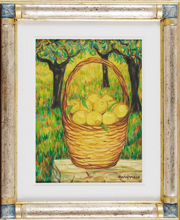 Giuseppe Migneco - Cesto di limoni