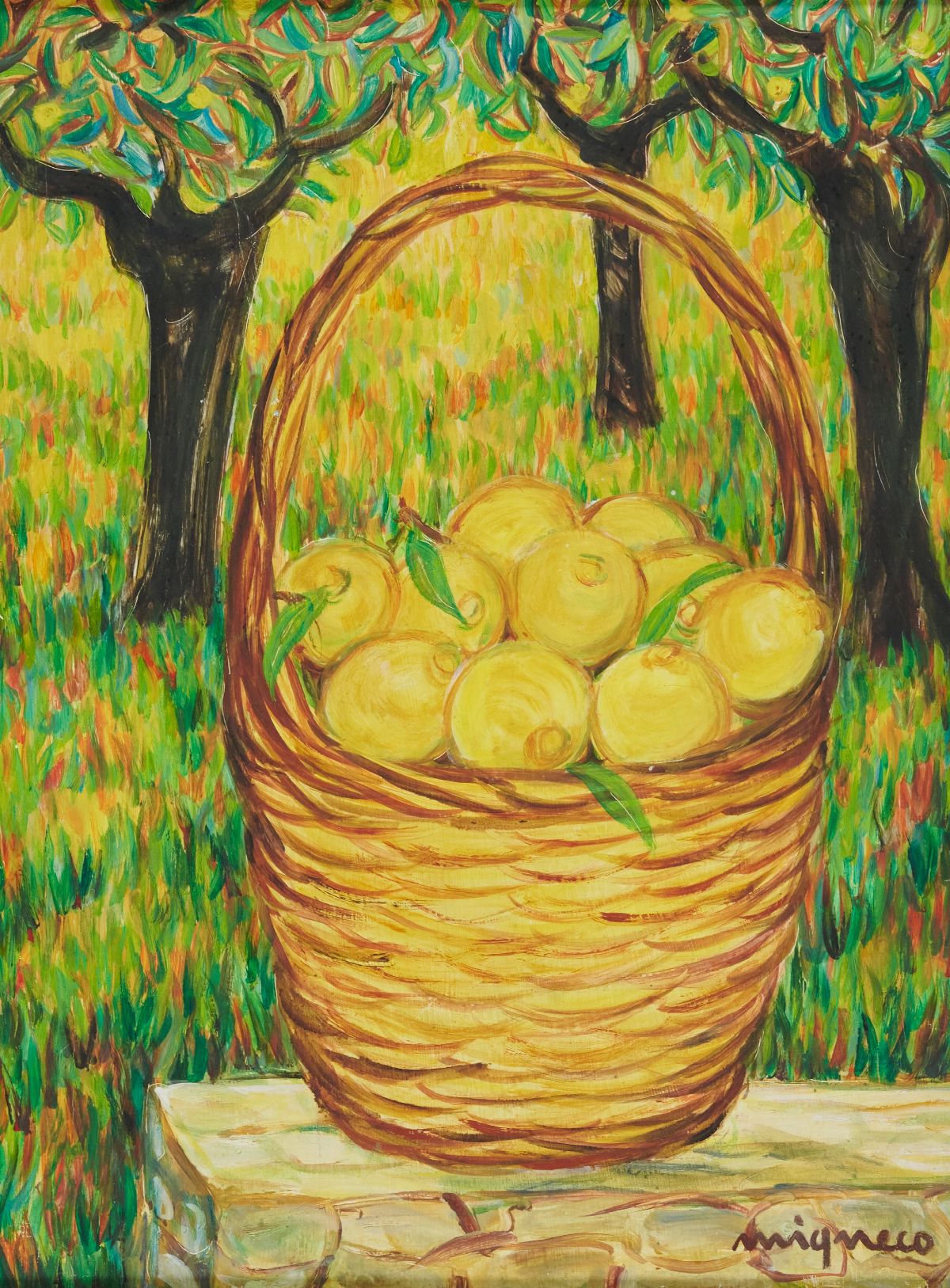 Giuseppe Migneco - Cesto di Limoni