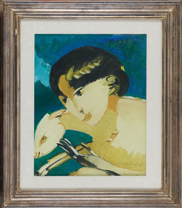 Remo Brindisi : Pastorale  - Olio su tela - Asta Asta di Arte Moderna e Contemporanea - Fabiani Arte