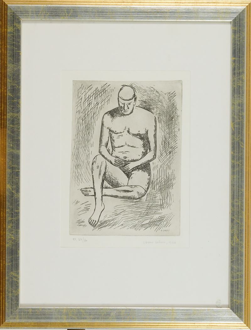 Carlo Carrà - Uomo Seduto