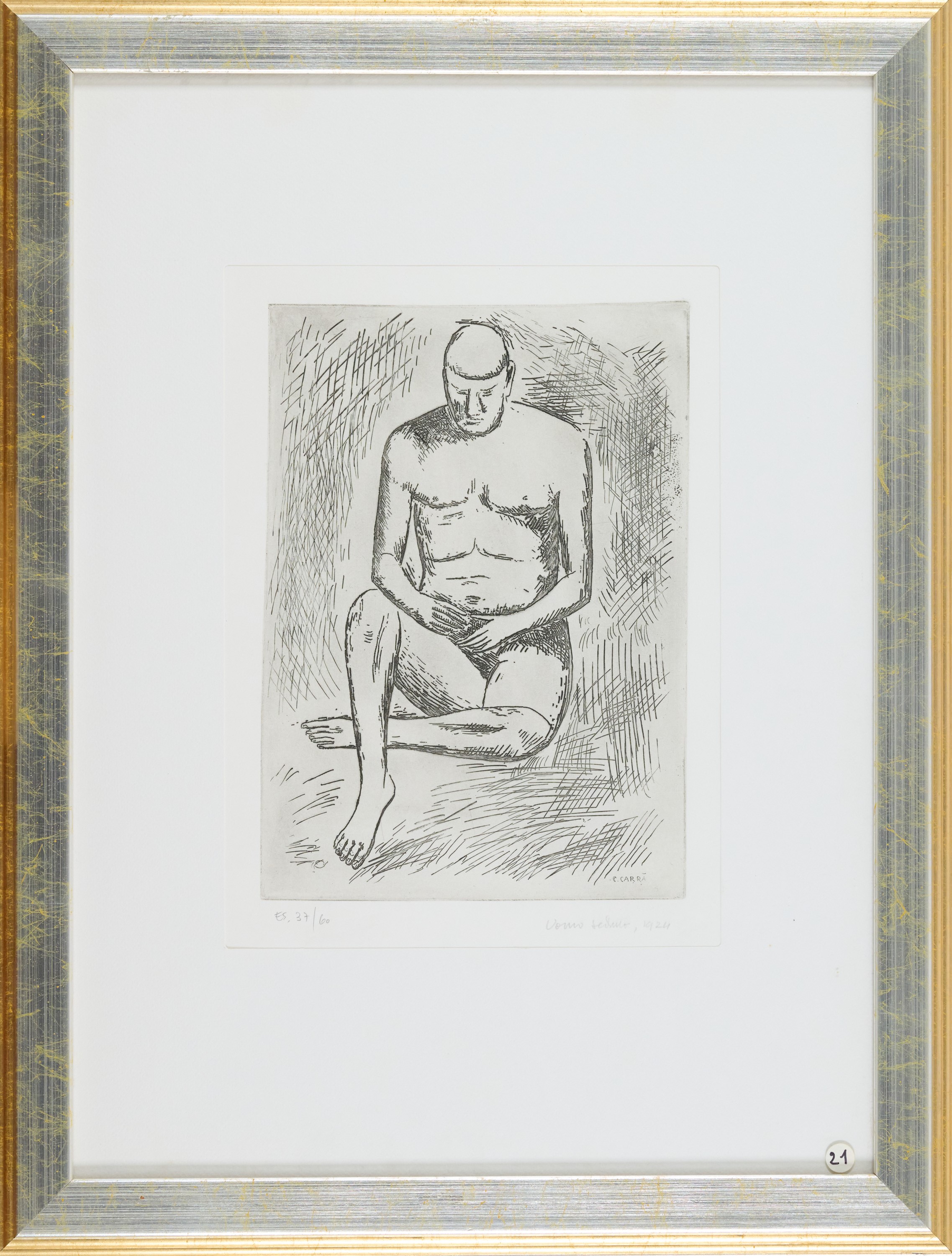 Carlo Carrà - Uomo Seduto
