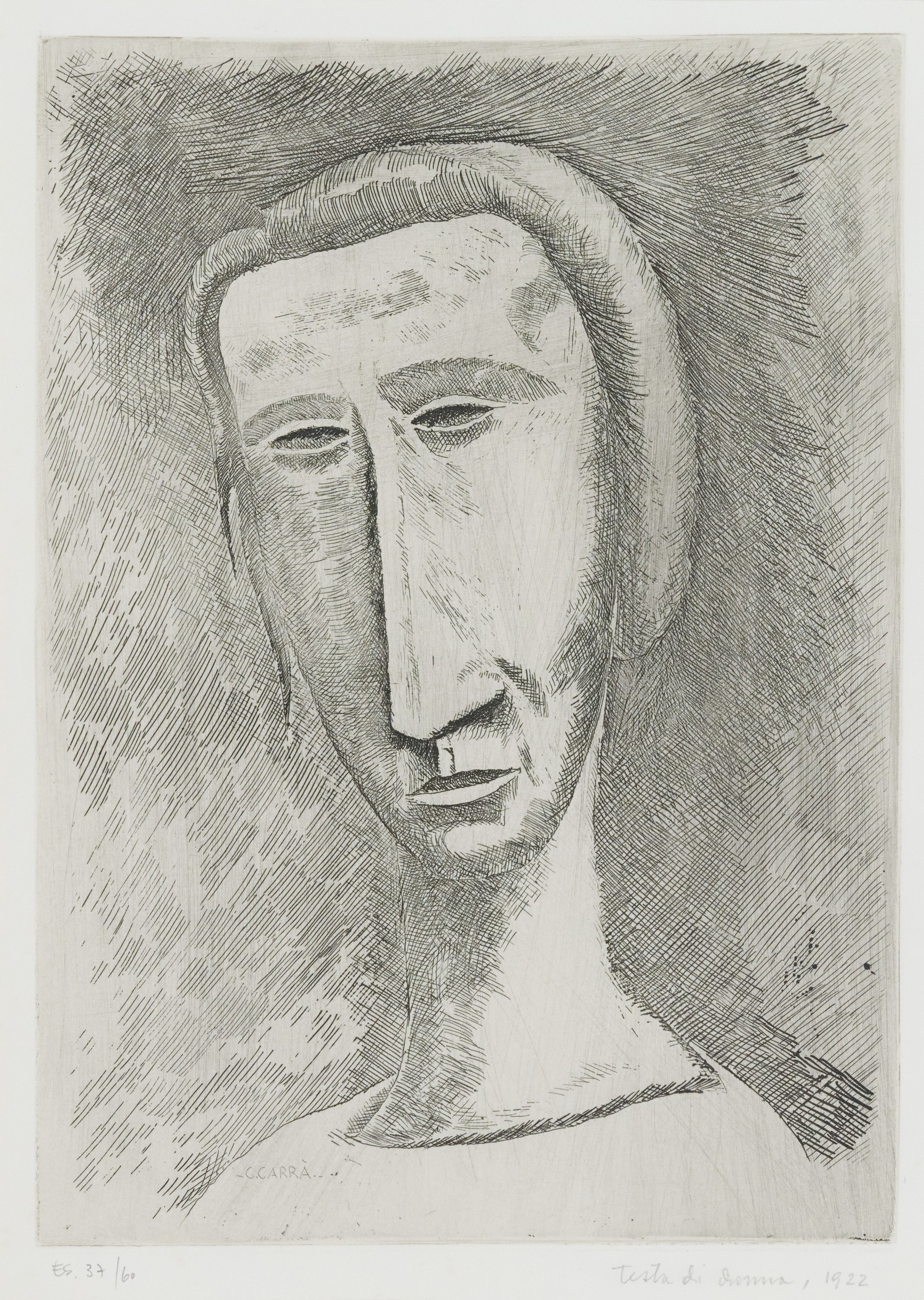 Carlo Carrà - Testa di Donna