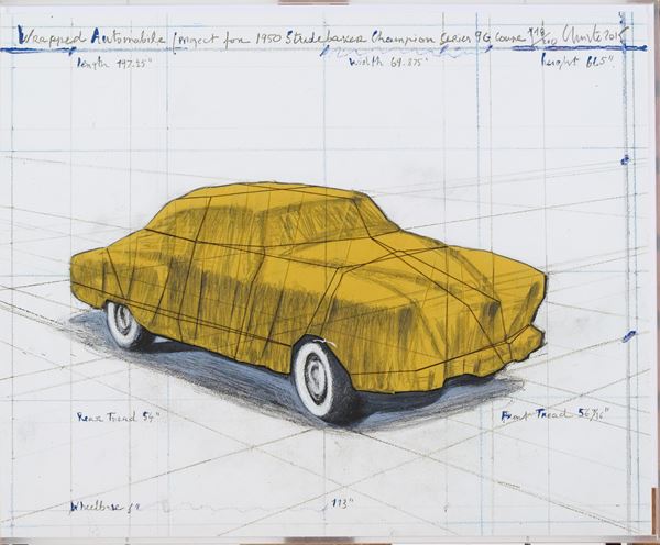 Christo - Wrapped Automobile, Project for 1950 Studebaker Champion, Series 9G Coupé