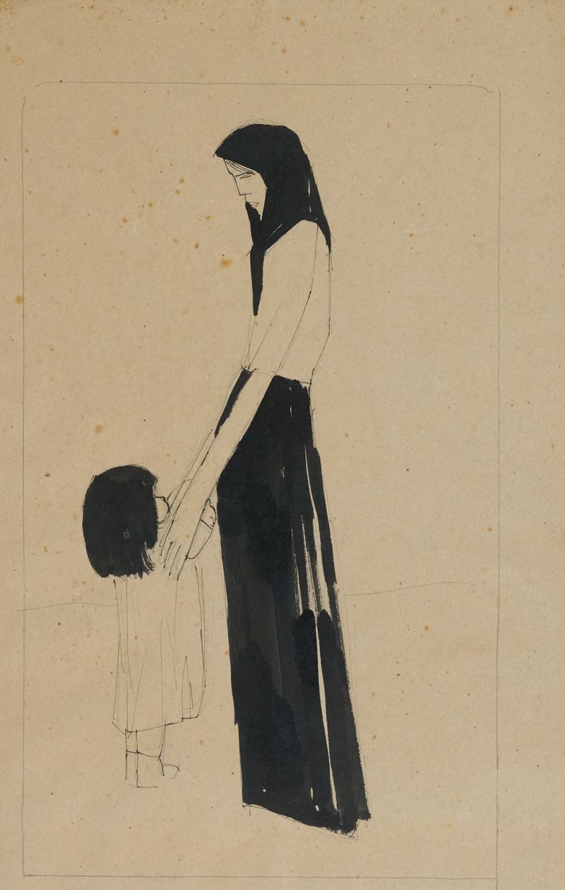 Lorenzo Viani - Donna con Bambina