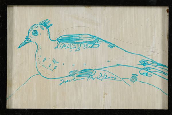 Fathi Hassan : Uccello  (2004)  - Tecnica mista su tavola - Asta Asta di Arte Moderna e Contemporanea - Fabiani Arte