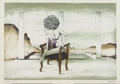 La piscina della solitudine, litografia su carta