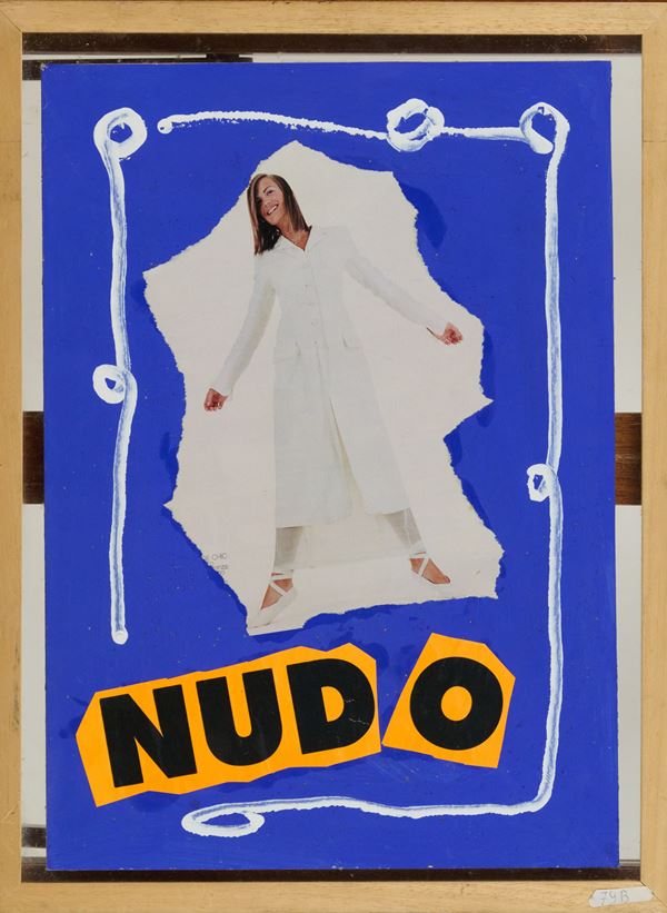 Lucia Marcucci : Nudo  (2003)  - Olio e collage su cartone - Asta Asta di Arte Moderna e Contemporanea - Fabiani Arte