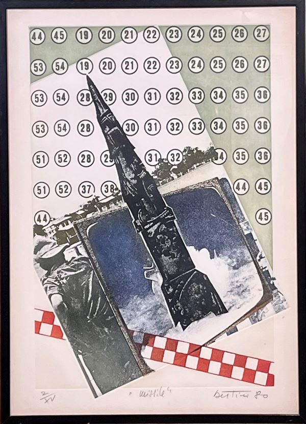 Gianni Bertini : Missile  (1980)  - Litografia su carta - Asta Asta di Arte Moderna e Contemporanea - Fabiani Arte