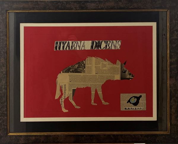 Eugenio Miccini : Hyanea Dicens  (2000)  - Collage su cartoncino - Asta Asta di Arte Moderna e Contemporanea - Fabiani Arte