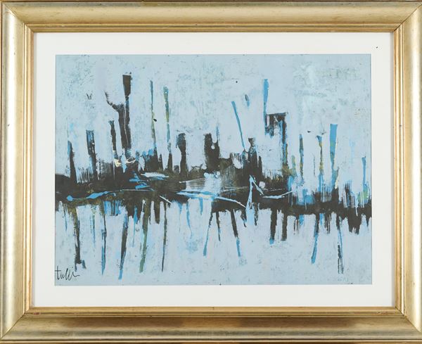 Wladimiro Tulli : Senza titolo  - Olio su carta - Asta Asta di Arte Moderna e Contemporanea - Fabiani Arte