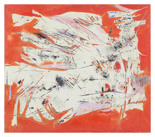 Wladimiro Tulli : Se il gallo c'è canti  (1963)  - Olio su tela - Asta Asta di Arte Moderna e Contemporanea - Fabiani Arte