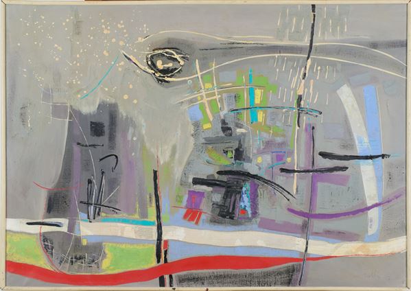 Wladimiro Tulli : La favola del fiume  (1957)  - Olio su tela - Asta Asta di Arte Moderna e Contemporanea - Fabiani Arte