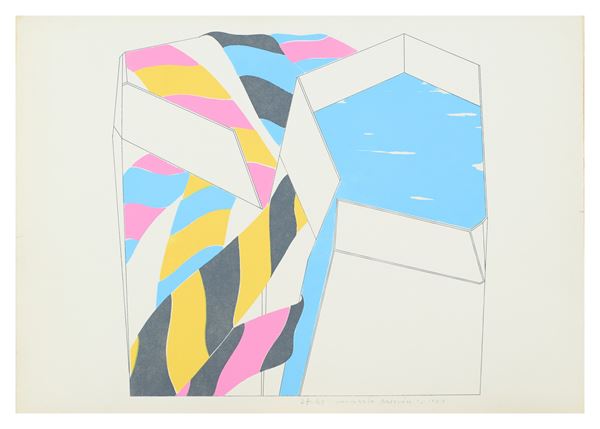 Umberto Buscioni : Scatolina di cravatte  (1969)  - Litografia su carta - Asta Asta di Arte Moderna e Contemporanea - Fabiani Arte