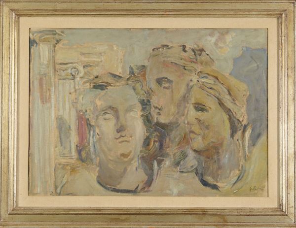 Giuseppe Manfredi : Senza titolo  - Olio su tela su tavola - Asta Asta di Arte Moderna e Contemporanea - Fabiani Arte