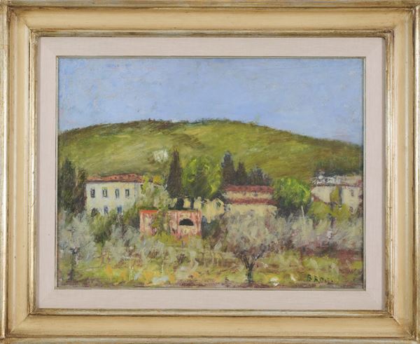 Gino Brogi : Paesaggio  - Olio su tavola - Asta Asta di Arte Moderna e Contemporanea - Fabiani Arte