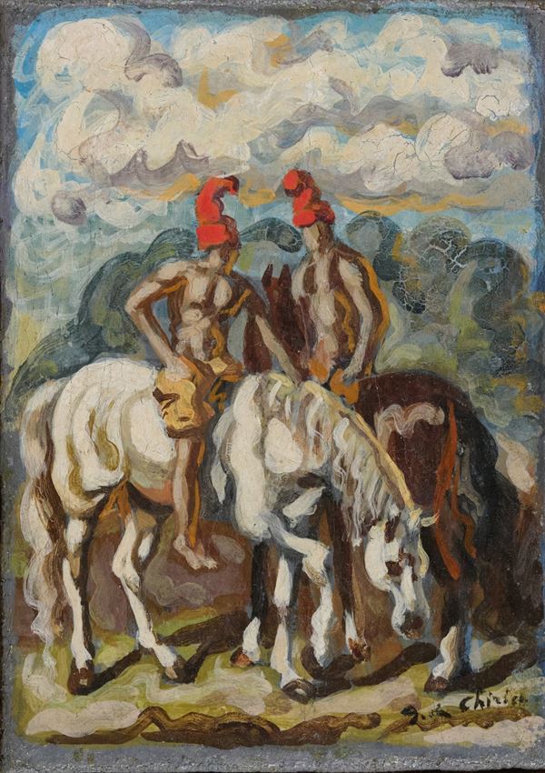 Giorgio De Chirico - Due cavalieri con berretto frigio