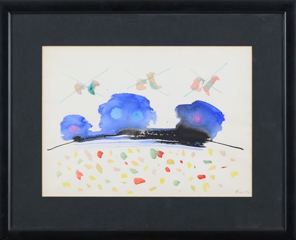 Ennio Finzi : Senza titolo  (1957)  - Acquerello su carta - Asta Asta di Arte Moderna e Contemporanea - Fabiani Arte