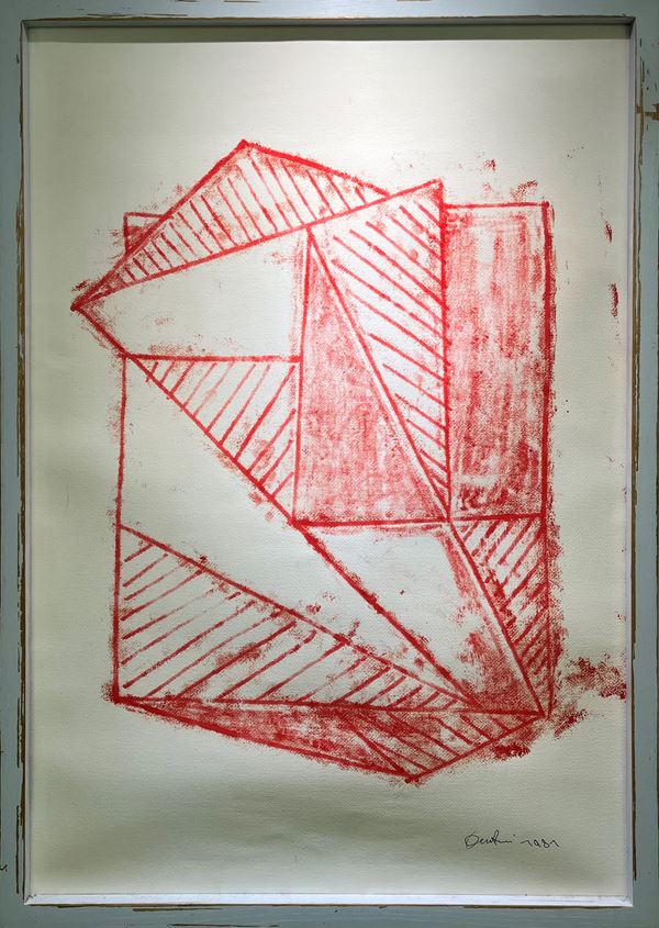 Venturino Venturi : Senza titolo  (1981)  - Olio su carta - Asta Asta di Arte Moderna e Contemporanea - Fabiani Arte