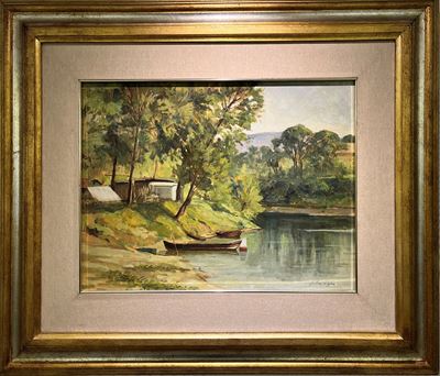 Al girone (olio su tela, 35x45 cm)