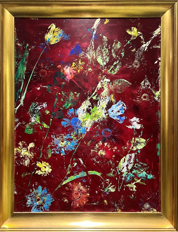 Massimo Barzagli : Fiori  - Olio su tela - Asta Asta di Arte Moderna e Contemporanea - Fabiani Arte