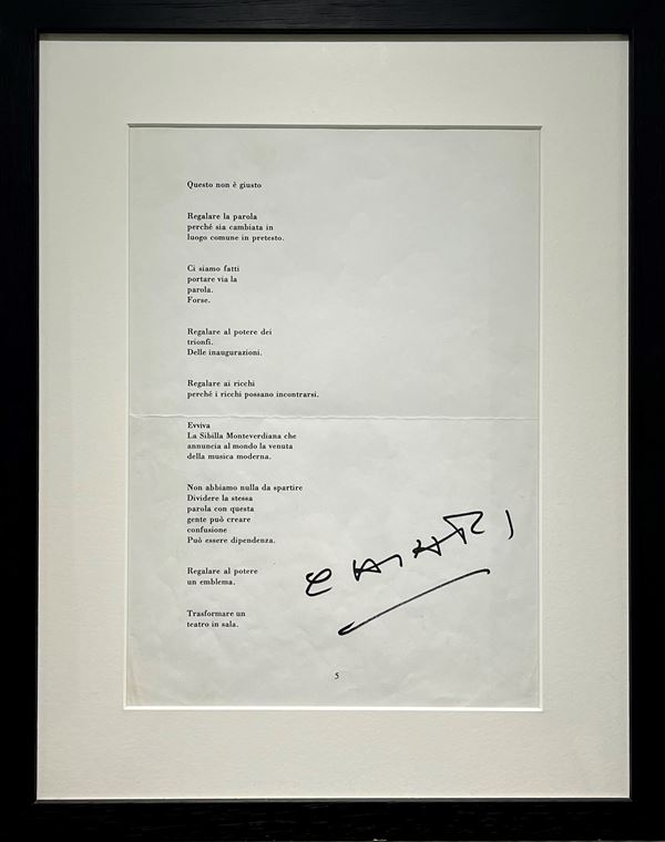 Giuseppe Chiari : Regalare la parola  - Intervento su stampa - Asta Asta di Arte Moderna e Contemporanea - Fabiani Arte